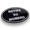 cartel plástico retire su número