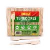 tenedores de madera descartables