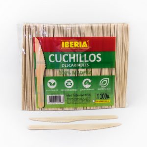 cuchillos descartables ecologicos de madera iberia